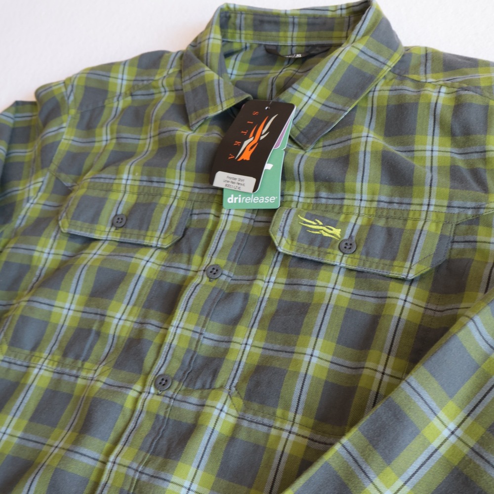 Sitka Gear Frontier Shirt Mens XL Lichen Plaid Drirelease Wool Hunting Utility